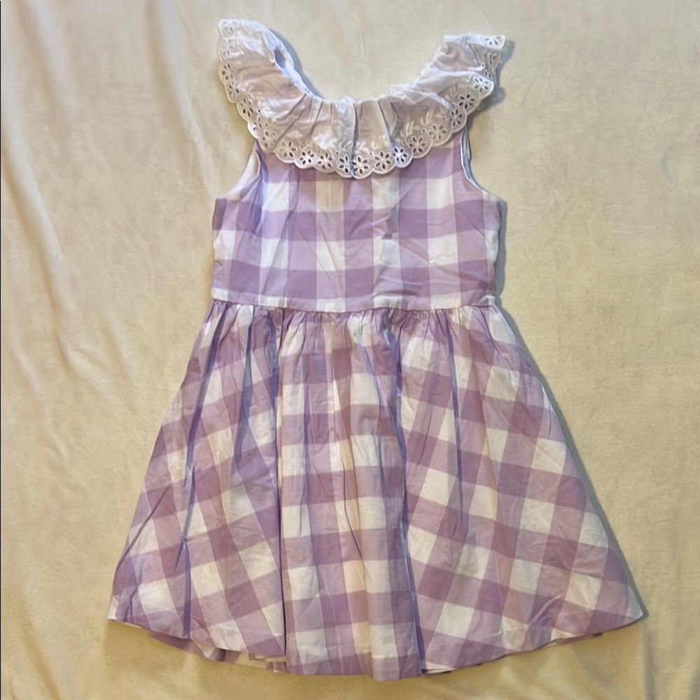 Janie and Jack Purple and White Sleeveless Sundress with Scoop Neck